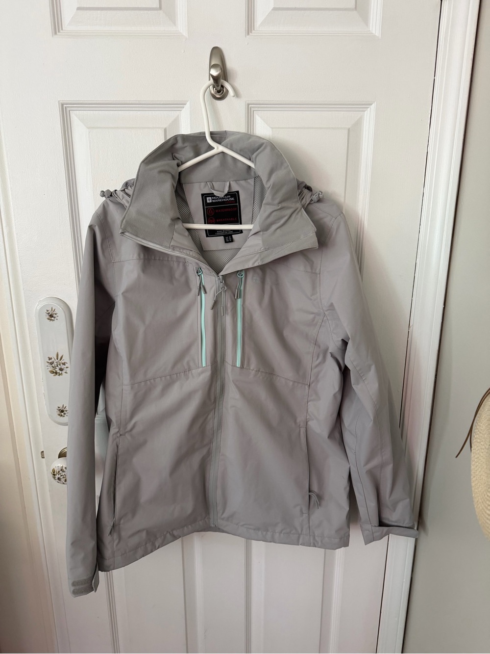 Mountain Warehouse light grey ( with turquoise detailing) snow/rain jacket.